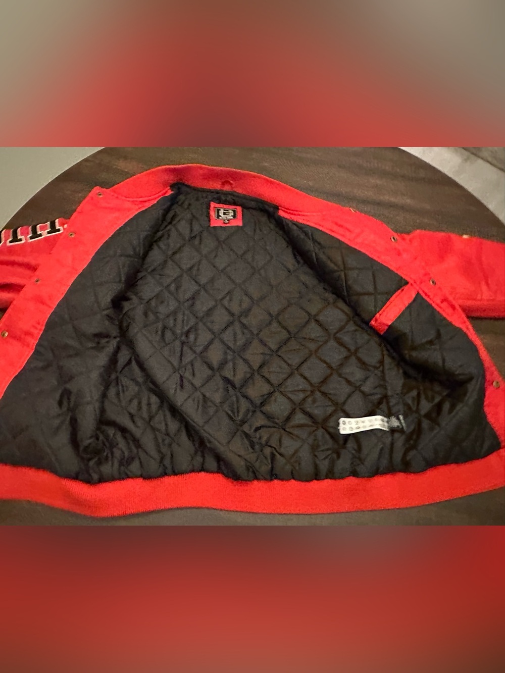NBA Ultra Game Men's L Chicago Bulls Bomber Varsity Snap Up Jacket - Picture 9 of 14